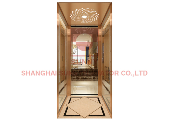 Houten/roestvrij staal luxe villa lift met PVC vloer 0,4m/S