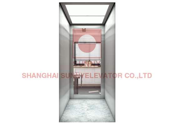 Houten/roestvrij staal luxe villa lift met PVC vloer 0,4m/S