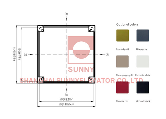 Home Lift Aluminium legering schacht frame met hoge sterkte en hoge kwaliteit
