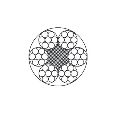 Ongegalvaniseerd staalkabel 6×9W+IWS, 12mm, Minimale breekkracht 86,3 KN, Voor lieren op hellingen leverancier